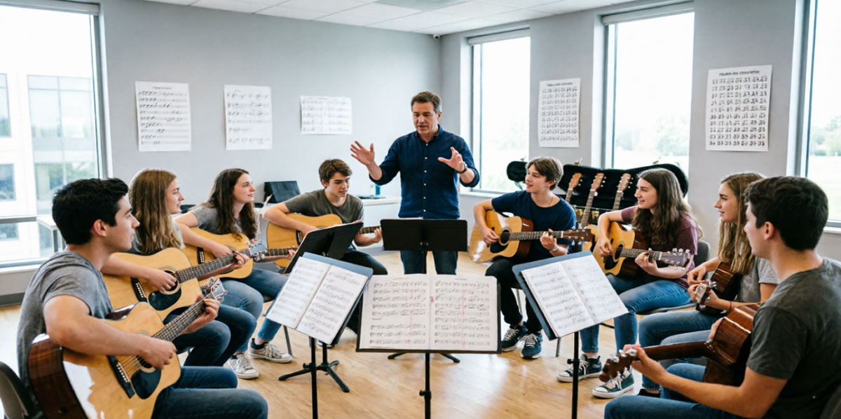 Урок в классе гитары