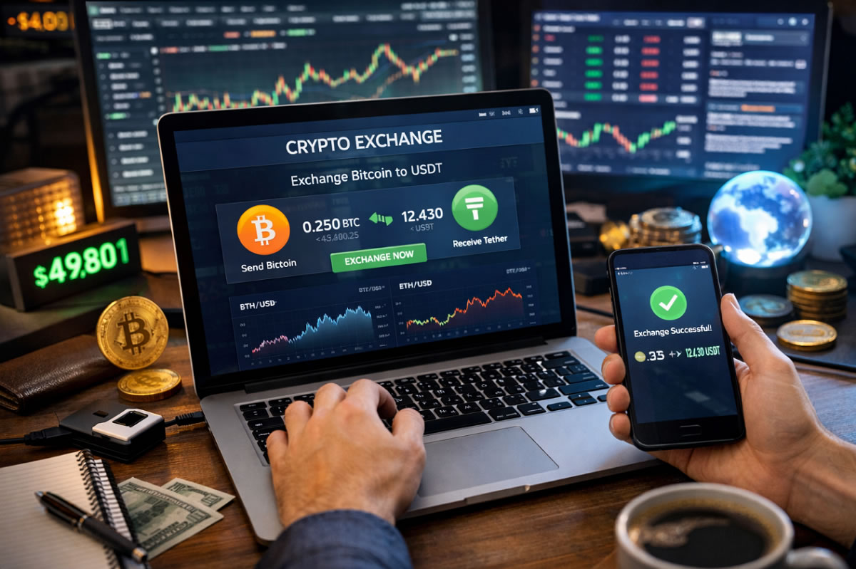 Обмен криптовалюты через криптообменник