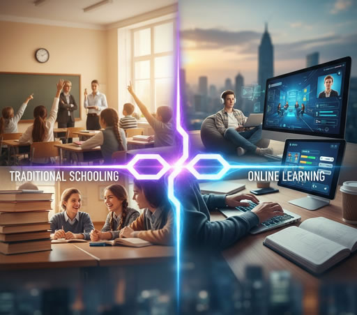 Традиционное обучение в школах против онлайн обучения
