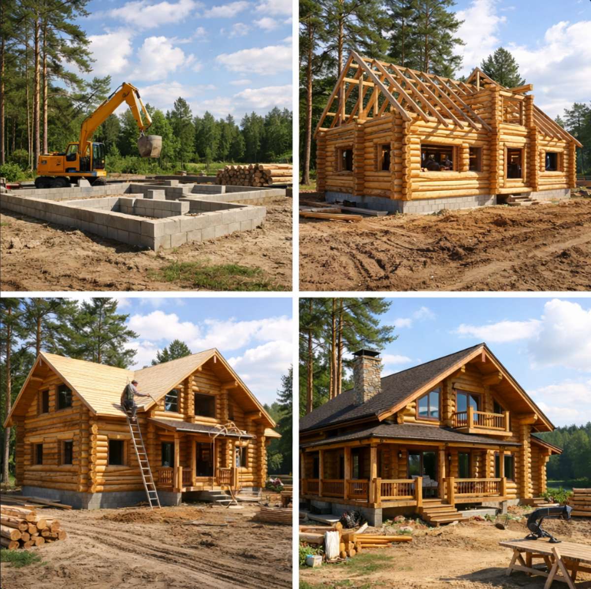 Этапы строительства деревянного дома