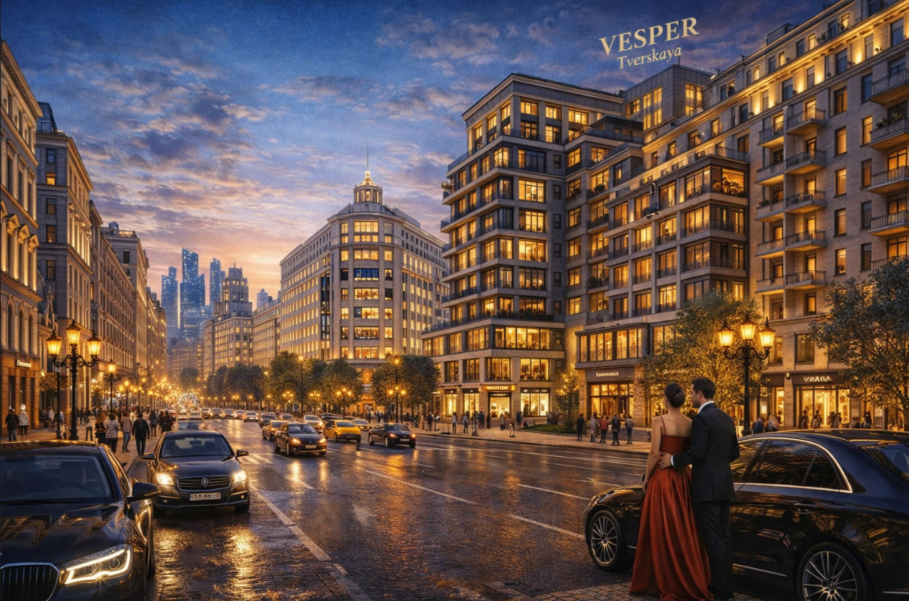 Современная Тверская с современной застройкой