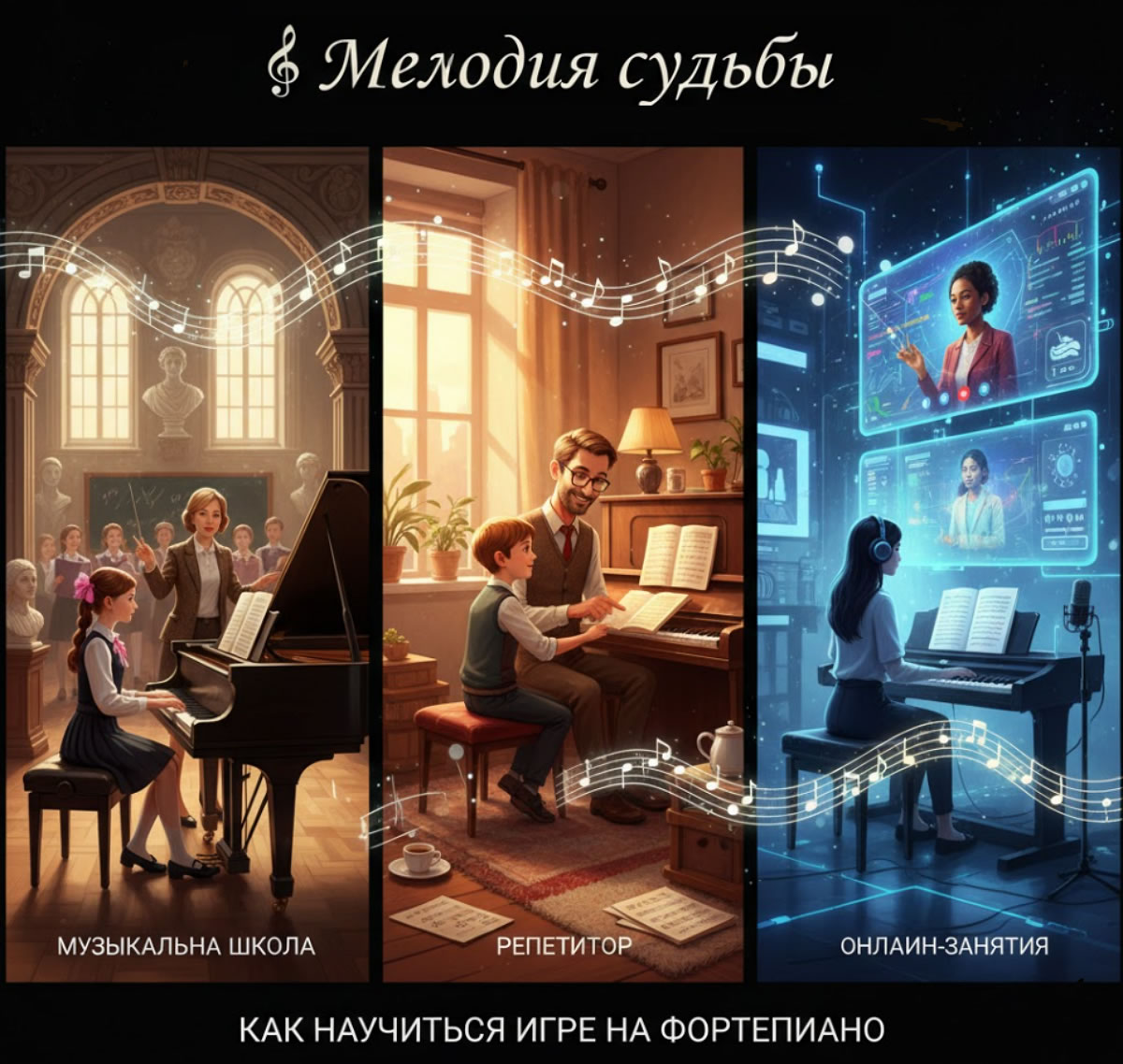 Способы, как можно научиться играть на фортепиано