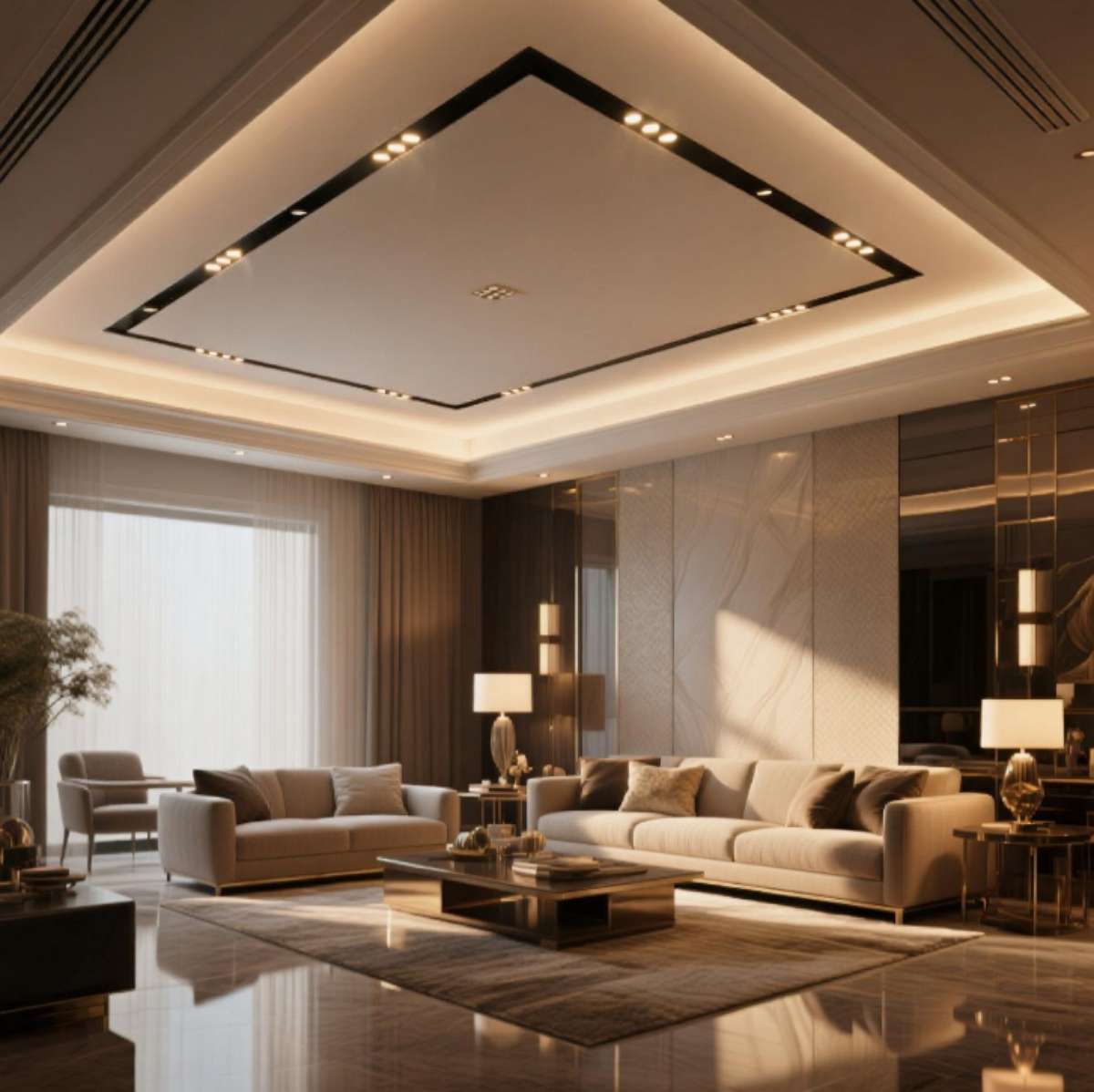 Подвесной потолок со встроенным освещением